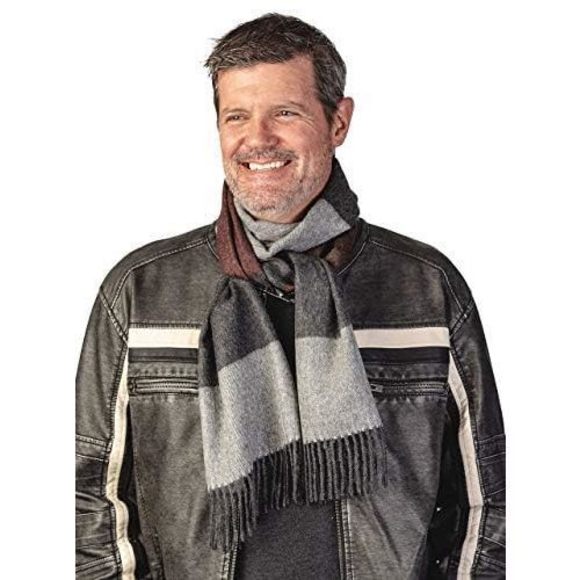 Alpaca Wool Scarf - 100% Pure Baby Alpaca - Color Block Striped | 12 Inches X🌹 - Picture 3 of 4